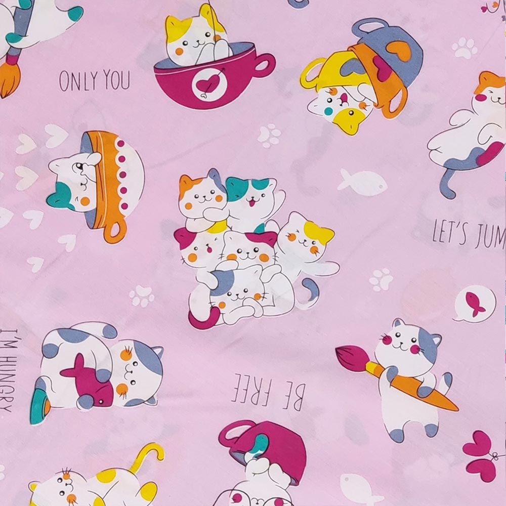 پارچه ملحفه عروسکی طرح پیشی کد 170