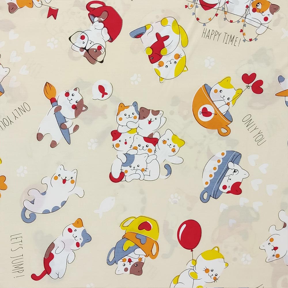 پارچه ملحفه عروسکی طرح پیشی کد 300